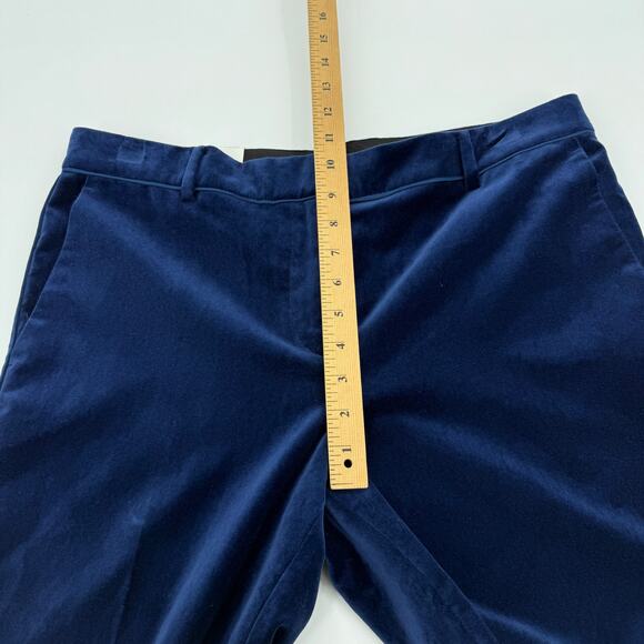 New ANN TAYLOR Women Ankle Devin Fit Velour Velvet Pant Size 12 Blue Whimsigoth - Picture 7 of 9